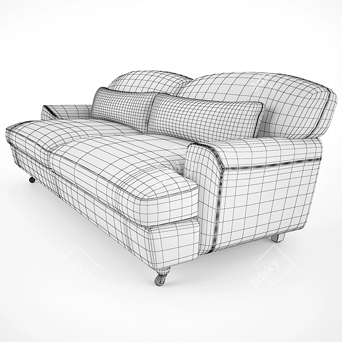 De Padova Raffles - Stylish Two-Seater Sofa 3D model image 2