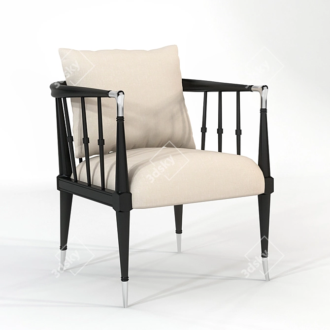 Title: Elegant Black Beauty Chair 3D model image 1