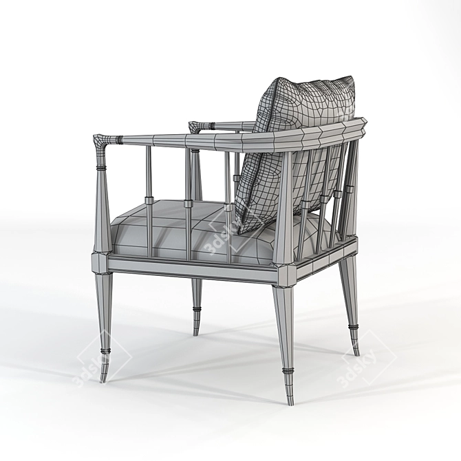 Title: Elegant Black Beauty Chair 3D model image 3