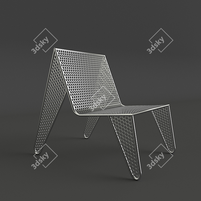 Reused Steel Coin Chair 3D model image 1