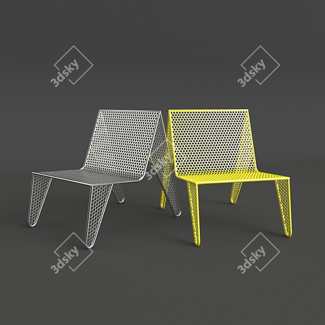 Reused Steel Coin Chair 3D model image 3