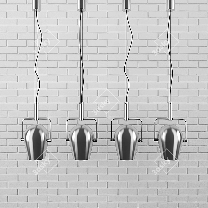 Modern Aluminum Pendant Light 3D model image 1