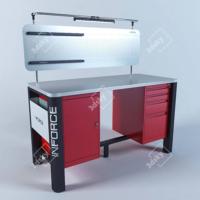 Professional Woodworking Workbench 3D model image 1