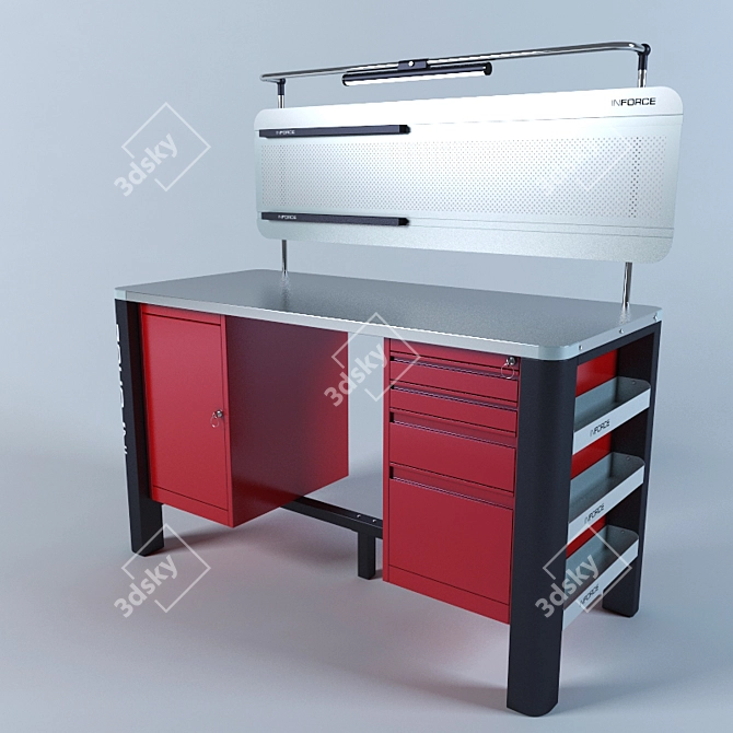 Professional Woodworking Workbench 3D model image 2