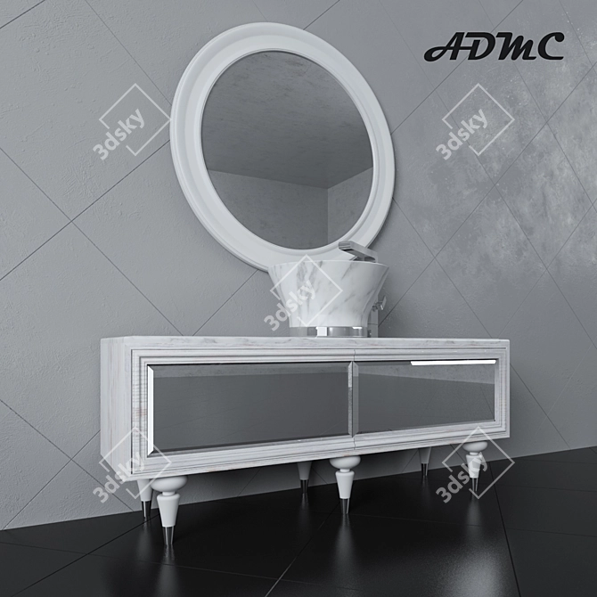 ADMC Wash Basin 3D model image 1