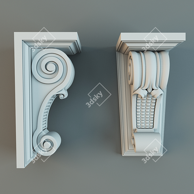 Stucco Bracket for Elegant Walls 3D model image 1