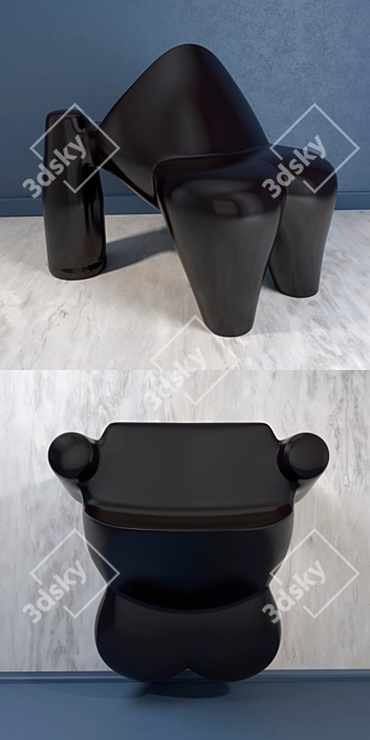 Gorilla Armchair: Designer Plastic Chair 3D model image 2