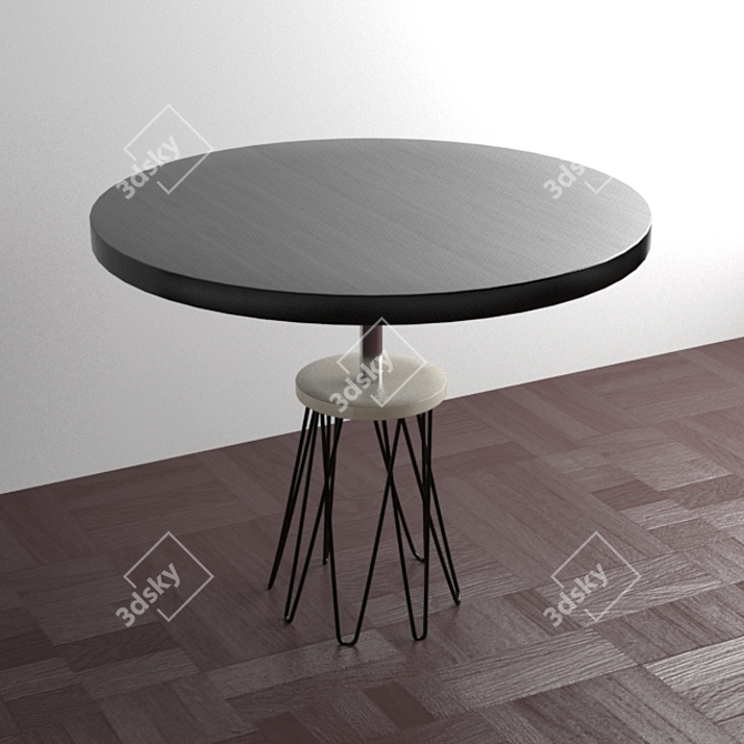 Innovative 4-Leg Wooden Table 3D model image 1