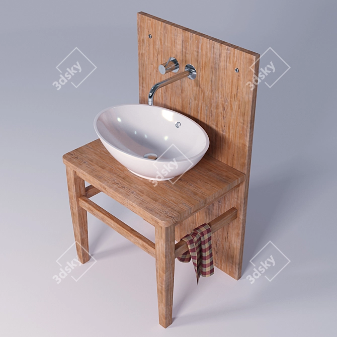 Scandi Style Wash Basin 3D model image 1