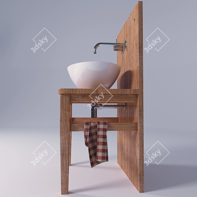 Scandi Style Wash Basin 3D model image 2