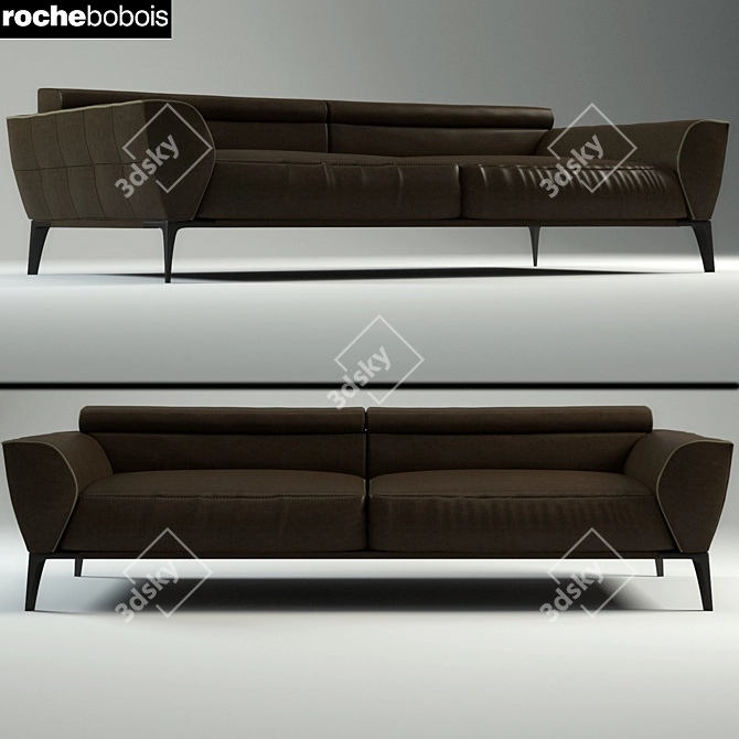 Elegant Roman 3-Seater Sofa 3D model image 1