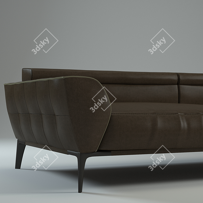 Elegant Roman 3-Seater Sofa 3D model image 2