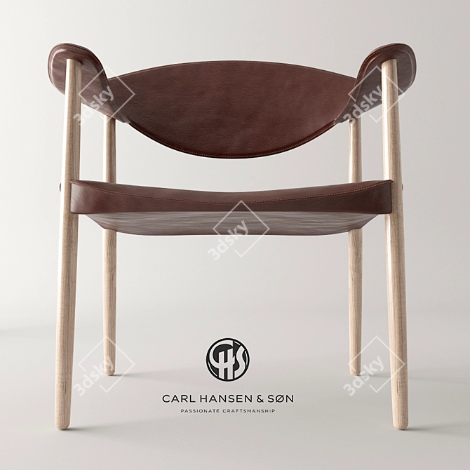  Danish Modern LM92 Chair 3D model image 1