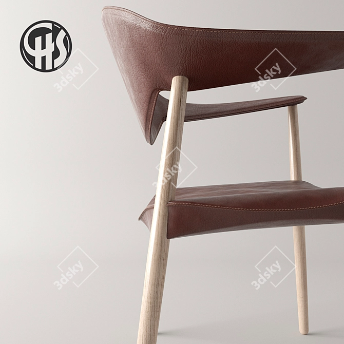  Danish Modern LM92 Chair 3D model image 2