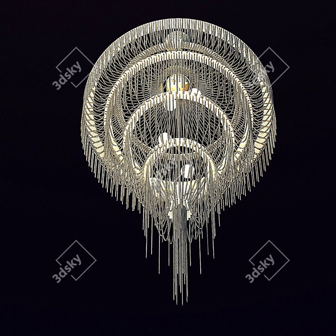 Elegant Cascade Chandelier: Willowlamp Droplet 3D model image 2