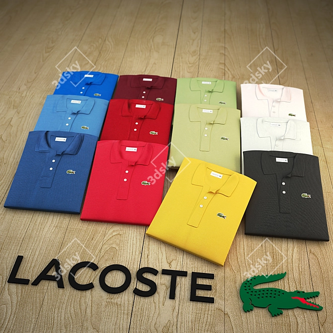 Lacoste T-Shirt: Iconic Logo, 12 Colors 3D model image 1