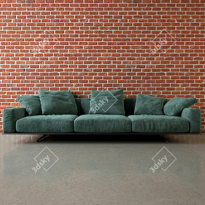 Modern Discovery: Stylish 3-Seater Sofa 3D model image 1