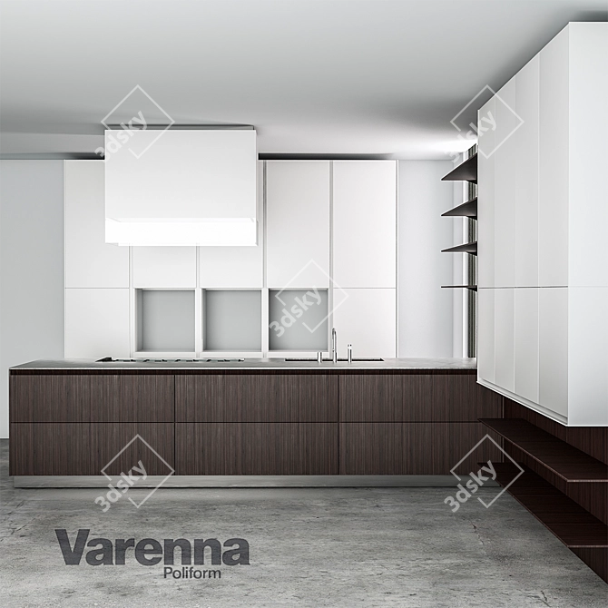 Modern Elegance: Varena Twelve Kitchen 3D model image 3