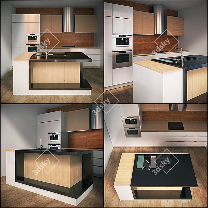 Elegant and Efficient Kitchen Furniture 3D model image 2