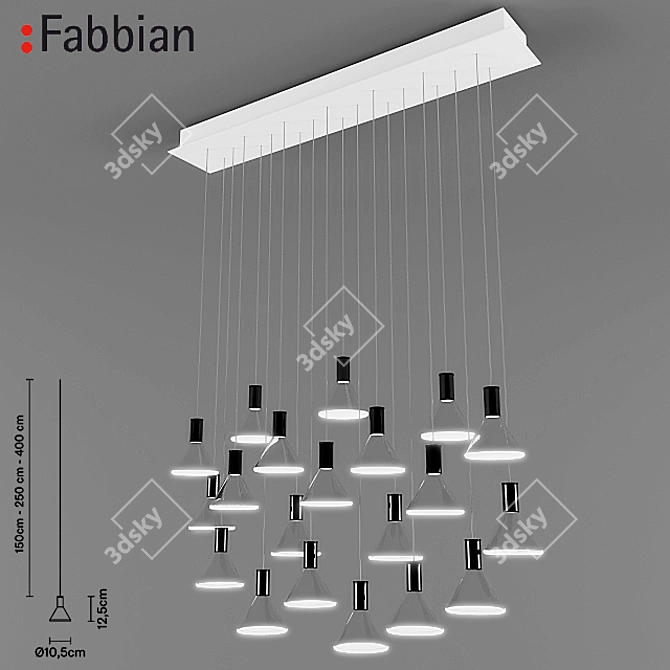 Elegant Fabbian Hanging Lamp 3D model image 1