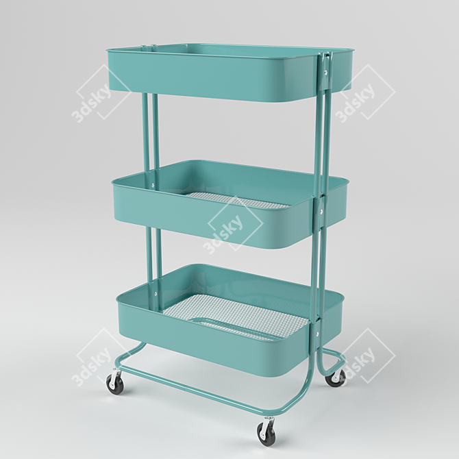 Turquoise Rolling ROSKUG Table 3D model image 1