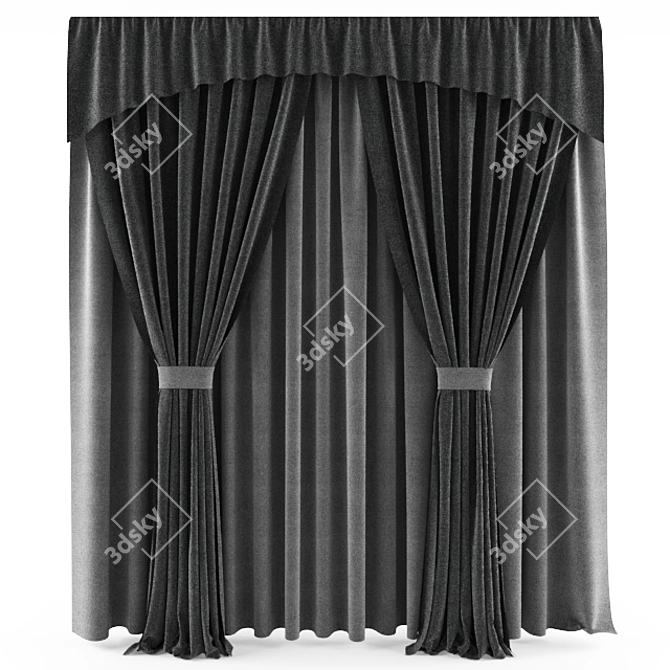 Versatile Three-Position Curtain 3D model image 1