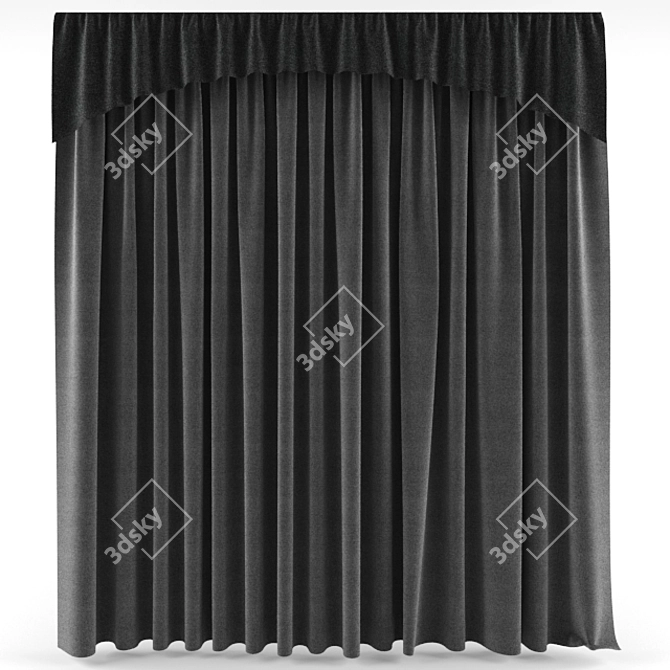 Versatile Three-Position Curtain 3D model image 2