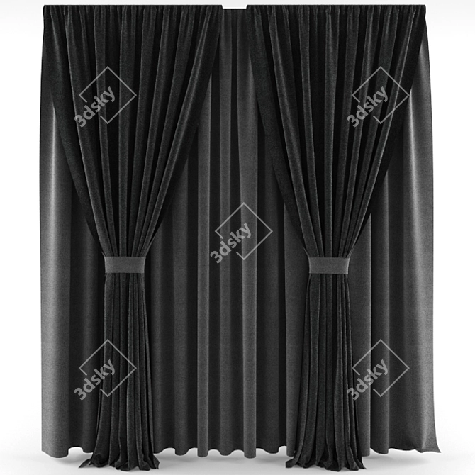 Versatile Three-Position Curtain 3D model image 3