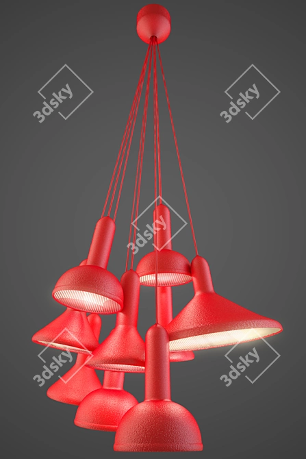 Colorful Charm: Torch Bunch Pendant 3D model image 2