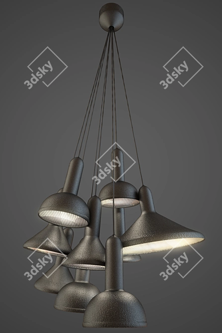 Colorful Charm: Torch Bunch Pendant 3D model image 3