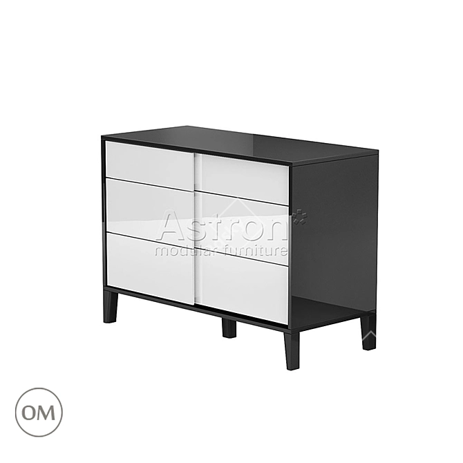 Milana As74.04 Wide Chest: Minimalist Hi-tech Style 3D model image 1