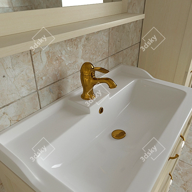 Akvaton Leon 80: Elegant Bathroom Set 3D model image 2