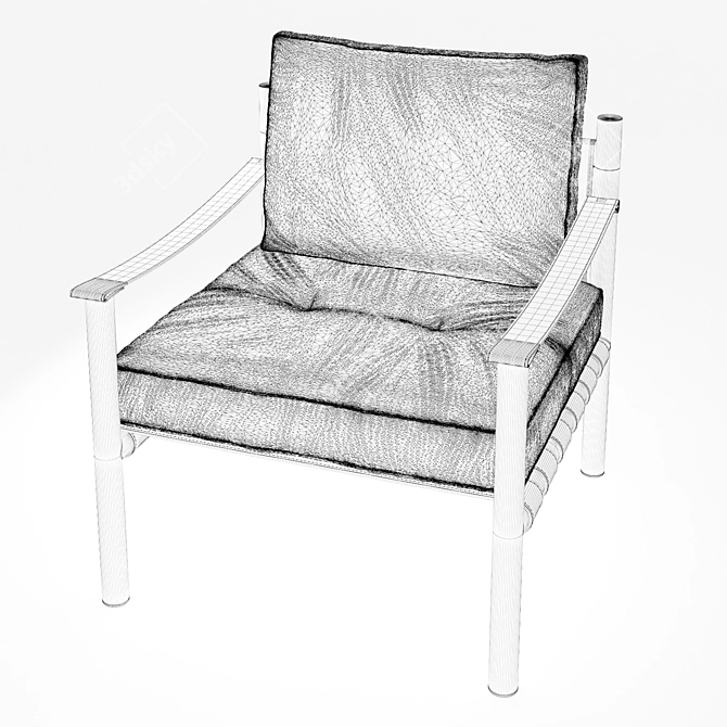 Elegant Flou Iko Armchair 3D model image 2