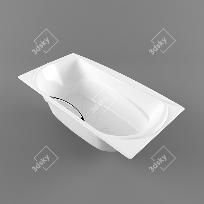 Elegant 170x85x42cm Roca Akira Iron Bath 3D model image 1