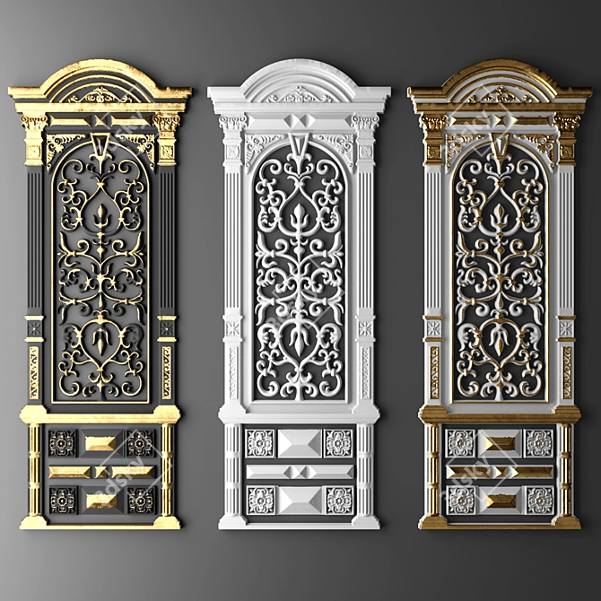 Artistic Stucco Molding 3D model image 1