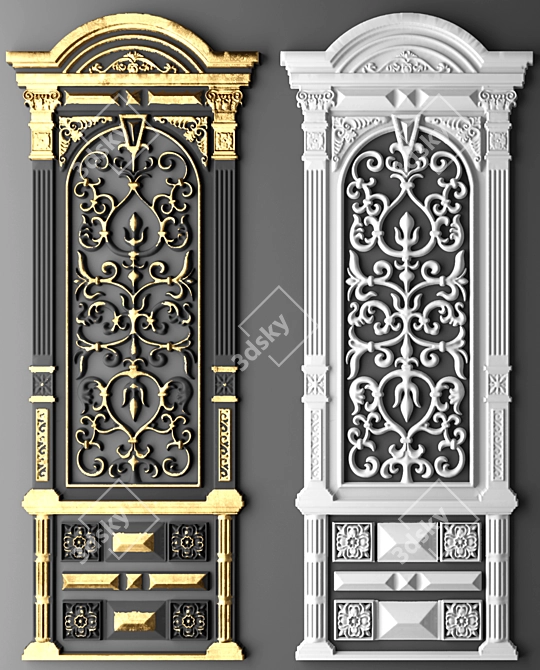 Artistic Stucco Molding 3D model image 2