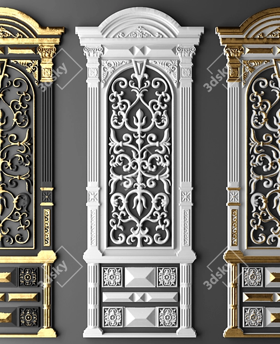 Artistic Stucco Molding 3D model image 3