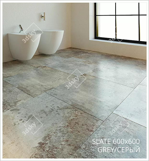 Slate Fusion Tiles: Modern Elegance for Interior Design 3D model image 1