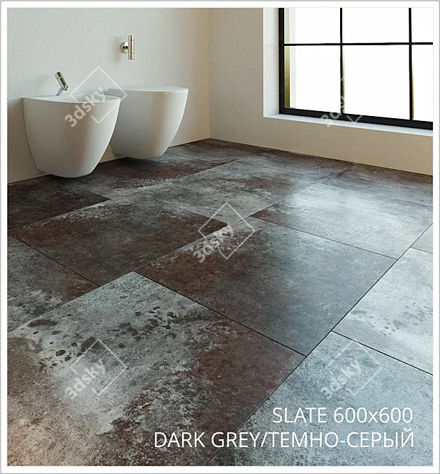 Slate Fusion Tiles: Modern Elegance for Interior Design 3D model image 3