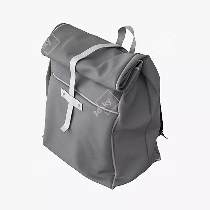 Canvas Backpack: High-Quality 3D Model 3D model image 1