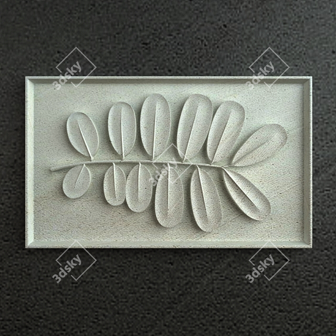 Exquisite Leaf Carving Decor 3D model image 1