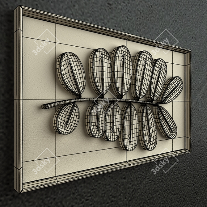 Exquisite Leaf Carving Decor 3D model image 3