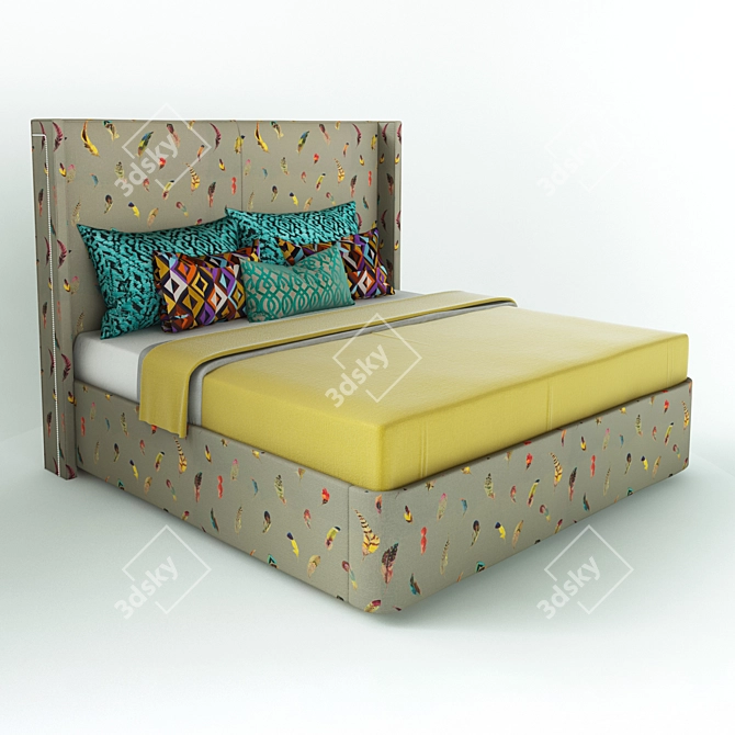 Modern Bed "Inna" - Kapitonov Free 3D model image 1