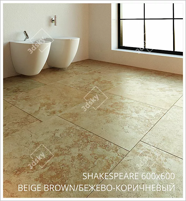 Shakespeare Slate Tiles: Beige Brown & Light Grey 3D model image 1