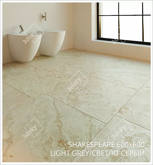 Shakespeare Slate Tiles: Beige Brown & Light Grey 3D model image 2