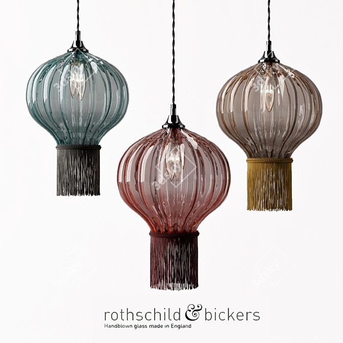 Luxury Glass Pendant Light 3D model image 1