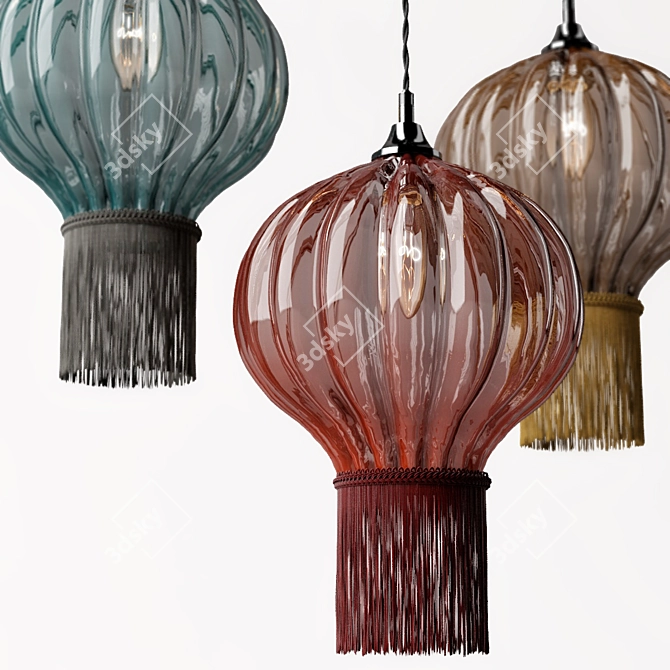 Luxury Glass Pendant Light 3D model image 2