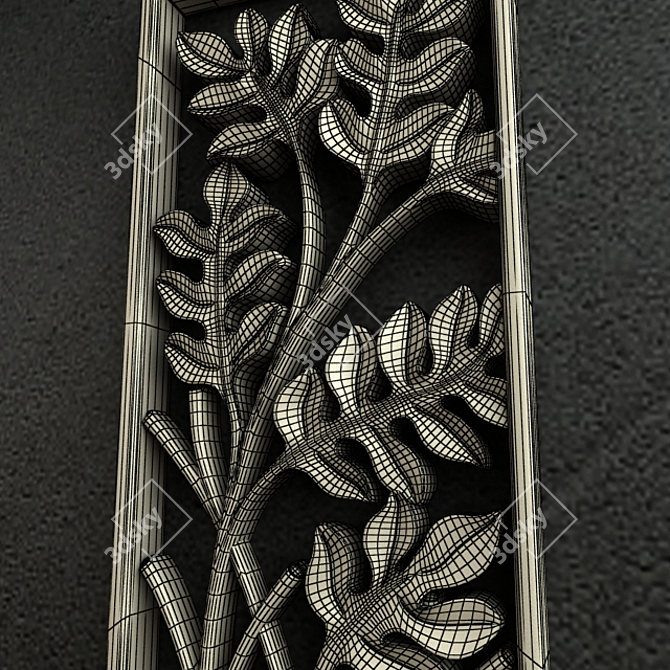 Delicate Leaf Carving 3D Model 3D model image 3