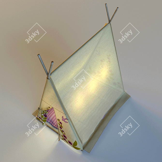 Kids' Textile Shelter Tent 3D model image 2