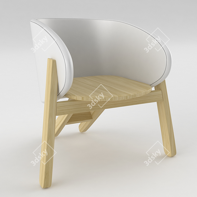 Branca Lisboa Curva Chair: Sleek 3D Model Design 3D model image 1